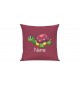 Sofa Kissen mit tollem Motiv Schildkröte inkl Ihrem Wunschnamen, Farbe pink