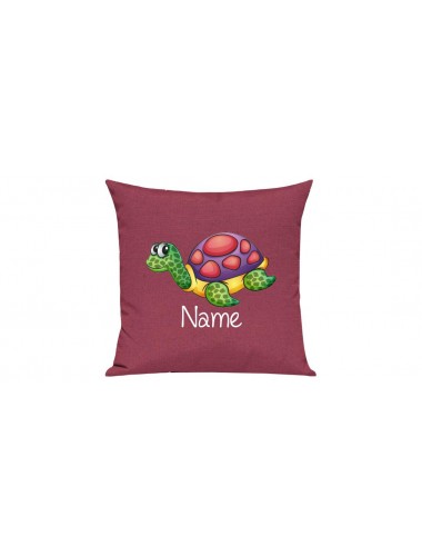 Sofa Kissen mit tollem Motiv Schildkröte inkl Ihrem Wunschnamen, Farbe pink
