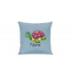 Sofa Kissen mit tollem Motiv Schildkröte inkl Ihrem Wunschnamen, Farbe tuerkis