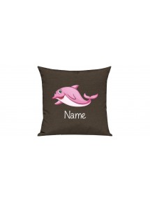 Sofa Kissen mit tollem Motiv Delfin inkl Ihrem Wunschnamen