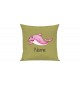 Sofa Kissen mit tollem Motiv Delfin inkl Ihrem Wunschnamen, Farbe hellgruen