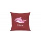 Sofa Kissen mit tollem Motiv Delfin inkl Ihrem Wunschnamen, Farbe rot
