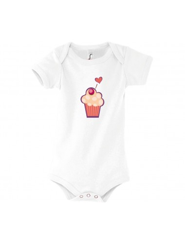 Baby Body mit tollen Motiven Muffin, Farbe weiss, Größe 12-18 Monate