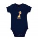 Baby Body mit tollen Motiven Giraffe, Farbe blau, Größe 12-18 Monate