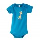 Baby Body mit tollen Motiven Giraffe, Farbe hellblau, Größe 12-18 Monate