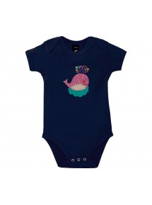 Baby Body mit tollen Motiven Wal, Farbe blau, Größe 12-18 Monate
