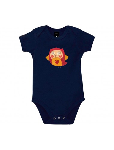 Baby Body mit tollen Motiven Eule, Farbe blau, Größe 12-18 Monate