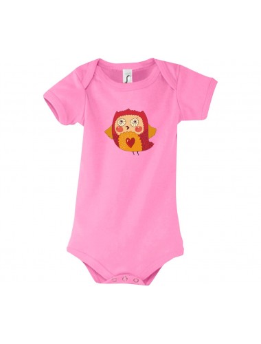 Baby Body mit tollen Motiven Eule, Farbe rosa, Größe 12-18 Monate