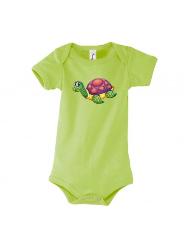 Baby Body mit tollen Motiven Schildkröte, Farbe gruen, Größe 12-18 Monate
