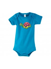 Baby Body mit tollen Motiven Schildkröte, Farbe hellblau, Größe 12-18 Monate