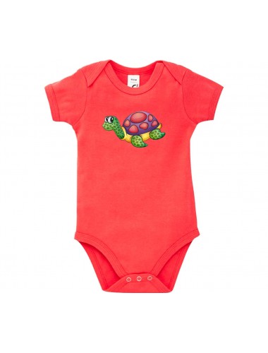 Baby Body mit tollen Motiven Schildkröte, Farbe rot, Größe 12-18 Monate