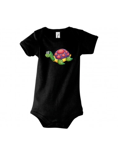 Baby Body mit tollen Motiven Schildkröte, Farbe schwarz, Größe 12-18 Monate