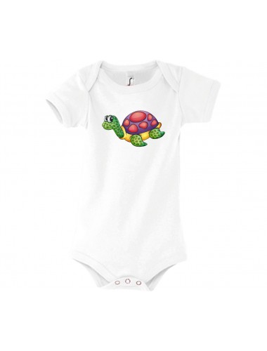 Baby Body mit tollen Motiven Schildkröte, Farbe weiss, Größe 12-18 Monate