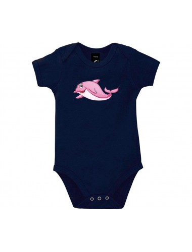 Baby Body mit tollen Motiven Delfin, Farbe blau, Größe 12-18 Monate