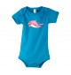 Baby Body mit tollen Motiven Delfin, Farbe hellblau, Größe 12-18 Monate