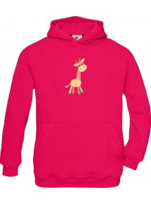Kinder Kapuzenpullover mit tollen Motiven Giraffe, pink, 110/116