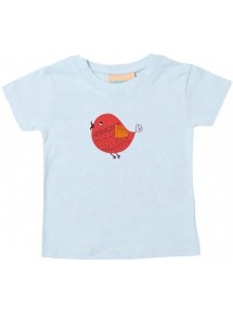 Kinder T-Shirt mit tollen Motiven Spatz, hellblau, 0-6 Monate
