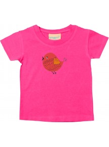 Kinder T-Shirt mit tollen Motiven Spatz, pink, 0-6 Monate