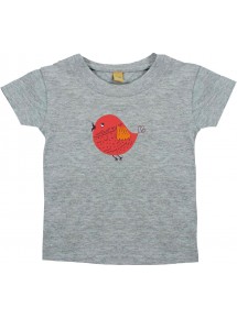 Kinder T-Shirt mit tollen Motiven Spatz, grau, 0-6 Monate