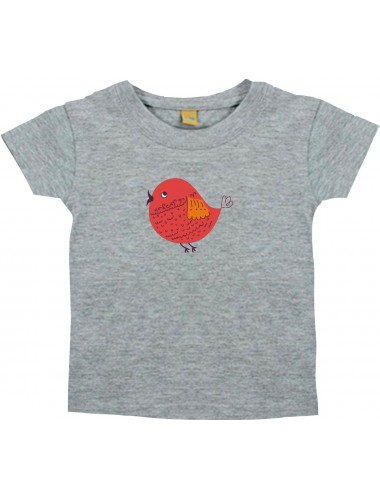 Kinder T-Shirt mit tollen Motiven Spatz, grau, 0-6 Monate