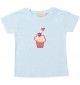 Kinder T-Shirt mit tollen Motiven Muffin, hellblau, 0-6 Monate