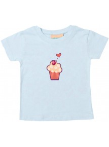 Kinder T-Shirt mit tollen Motiven Muffin, hellblau, 0-6 Monate