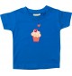 Kinder T-Shirt mit tollen Motiven Muffin, royal, 0-6 Monate