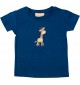 Kinder T-Shirt mit tollen Motiven Giraffe, navy, 0-6 Monate