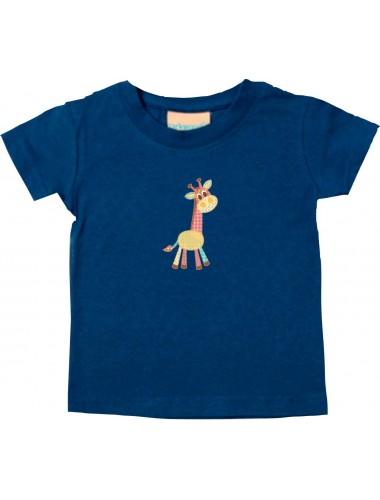 Kinder T-Shirt mit tollen Motiven Giraffe, navy, 0-6 Monate