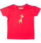 Kinder T-Shirt mit tollen Motiven Giraffe, rot, 0-6 Monate