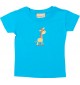 Kinder T-Shirt mit tollen Motiven Giraffe, tuerkis, 0-6 Monate