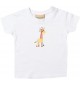Kinder T-Shirt mit tollen Motiven Giraffe, weiss, 0-6 Monate