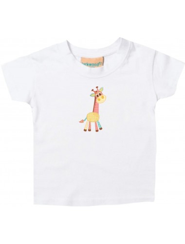 Kinder T-Shirt mit tollen Motiven Giraffe, weiss, 0-6 Monate
