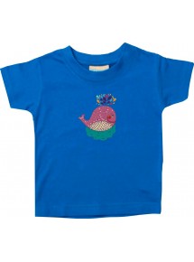 Kinder T-Shirt mit tollen Motiven Wal, royal, 0-6 Monate