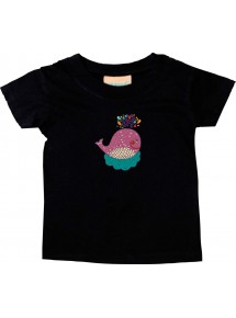 Kinder T-Shirt mit tollen Motiven Wal, schwarz, 0-6 Monate