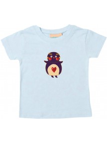 Kinder T-Shirt mit tollen Motiven Pinguin, hellblau, 0-6 Monate