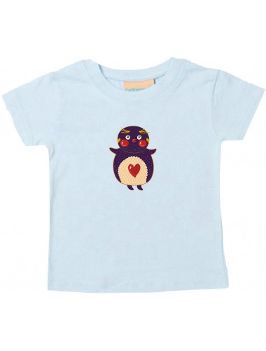 Kinder T-Shirt mit tollen Motiven Pinguin, hellblau, 0-6 Monate