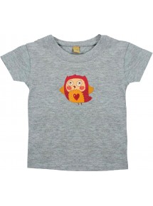 Kinder T-Shirt mit tollen Motiven Eule, grau, 0-6 Monate
