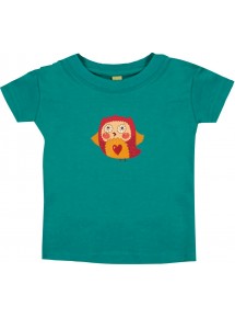 Kinder T-Shirt mit tollen Motiven Eule, jade, 0-6 Monate