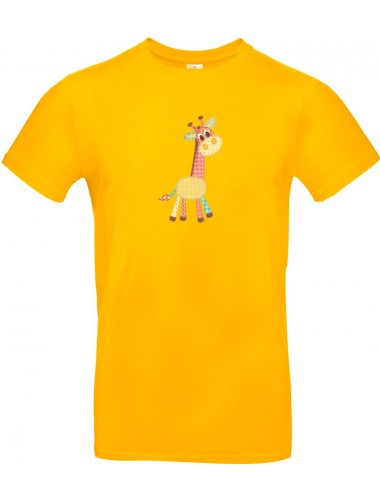 Kinder-Shirt mit tollen Motiven Giraffe, gelb, 104