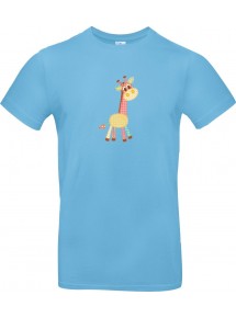 Kinder-Shirt mit tollen Motiven Giraffe, hellblau, 104