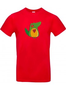 Kinder-Shirt mit tollen Motiven Krokodil, rot, 104