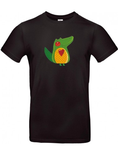 Kinder-Shirt mit tollen Motiven Krokodil, schwarz, 104