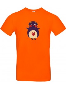 Kinder-Shirt mit tollen Motiven Pinguin, orange, 104