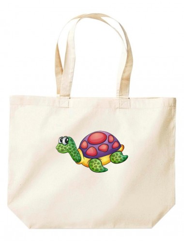 große Einkaufstasche, mit süßen Motiven Schildkröte,