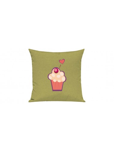 Sofa Kissen mit tollem Motiv Muffin, Farbe hellgruen