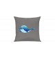 Sofa Kissen mit tollem Motiv Delfin, Farbe grau