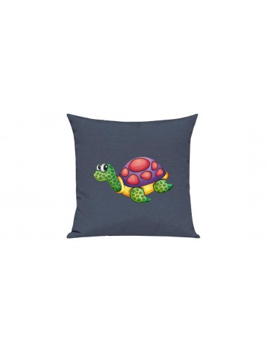 Sofa Kissen mit tollem Motiv Schildkröte, Farbe blau