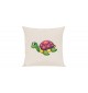 Sofa Kissen mit tollem Motiv Schildkröte, Farbe creme