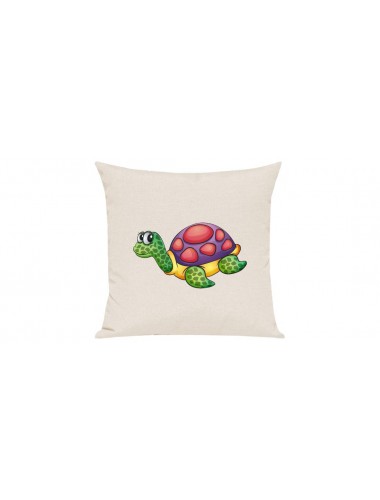 Sofa Kissen mit tollem Motiv Schildkröte, Farbe creme